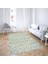 Geometrik Desenli Dijital Baskı Yıkanabilir Kaymaz Taban Modern Kilim Desen Salon Halı (Yeşil) 2