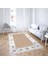 Çiçek Desenli Dijital Baskı Yıkanabilir Kaymaz Taban Vintage Salon Halı ve Yolluk(Vizon) 2