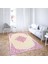 Osmanlı Motif Desenli Dijital Baskı Yıkanabilir Kaymaz Taban Klasik Salon Halı ve Yolluk (Pembe) 2