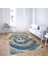 Su Damlası Dijital Baskı Yıkanabilir Kaymaz Taban Modern Salon Halısı ve Yolluk (Mavi) 2