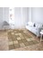 Kare Blok Desenli Dijital Baskı Yıkanabilir Kaymaz Taban Modern Salon Halı ve Yolluk (Kahve) 2