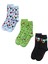 Hayal Gücü Merkezi Derneği Çocukarın Çizimlerinden 3lü Mavi Yeşil Siyah Kadın Soket Çorap Seti 1
