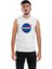 Unisex Ön Baskılı Kapşonlu Kolsuz Beyaz T-Shirt 1