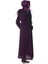 Gizli Fermuarlı Dantelli Mor Ferace 722 3