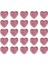 Polyester Kalp Fiyonk, 1,3 cm - 25 Adet - PEMBE 3