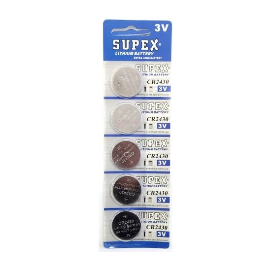 Supex CR2430-C5 3V Lityum Düğme Pil 5'li