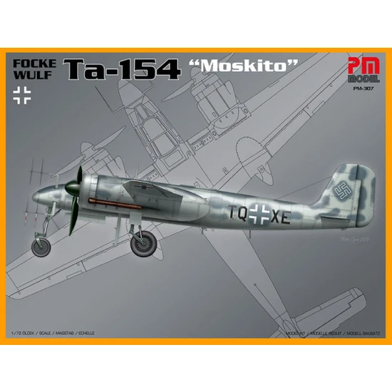 Pm Model Crewturk Focke Wulf TA-154 Plastik Maket