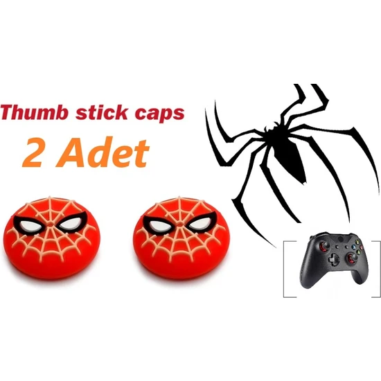 Feza Xbox One 2 Adet Spiderman Kabartma Desenli Analog Başlığı