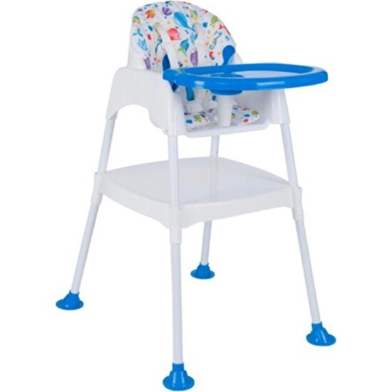 Cansın Mini Mavi Bebek Mama Sandalyesi ve Çocuk Çalışma Masası 4988-2
