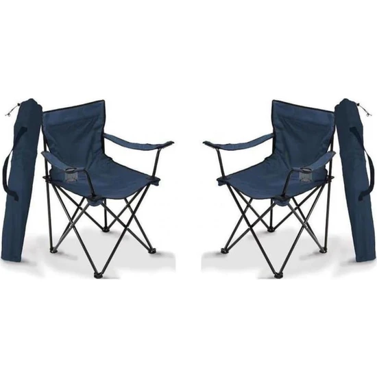 Trend Maison Rejisör Koltuğu Katlanır Kamp Plaj Piknik Sandalyesi Lacivert 2 Adet