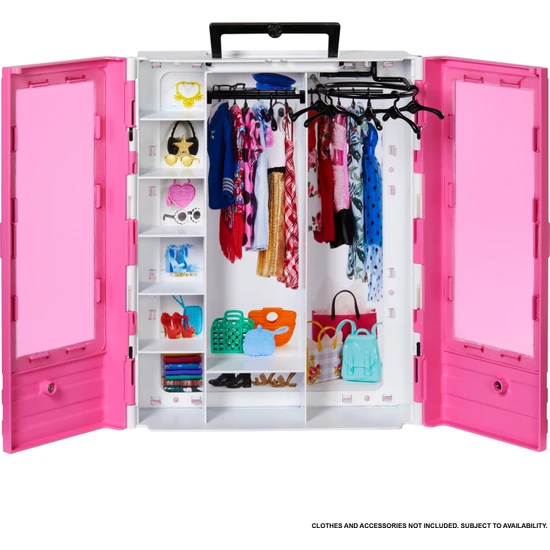 Barbie'nin Pembe Gardırobu; Taşınabilir Moda Oyuncağı 3-8 Yaş Arası İçin GBK11