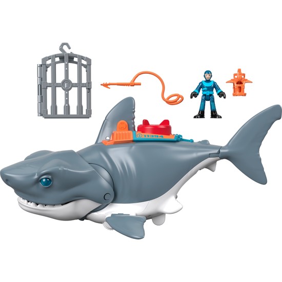 Imaginext Çılgın Köpekbalığı Oyun Seti, Gerçekçi Hareketlere Sahip Figür Seti GKG77
