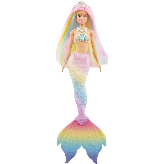 Barbie Dreamtopia Renk Değiştiren Sihirli Denizkızı, Gökkuşağı Renginde Saçlar, Suyla Renk Değiştirme Özelliği, 3-7 Yaş Arası İçin GTF89