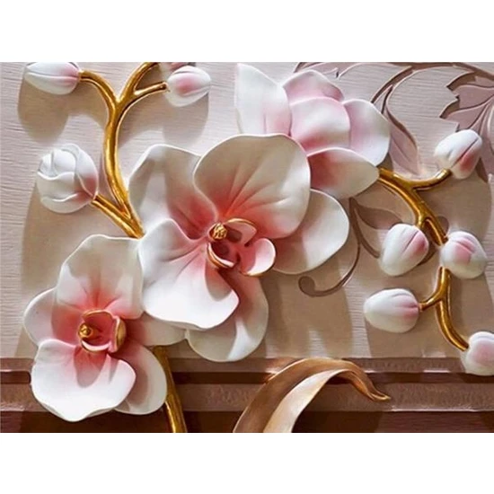 Eko Dekor Çiçek Desen 3D Özel Tasarım Duvar Kağıdı 0120 Vinil
