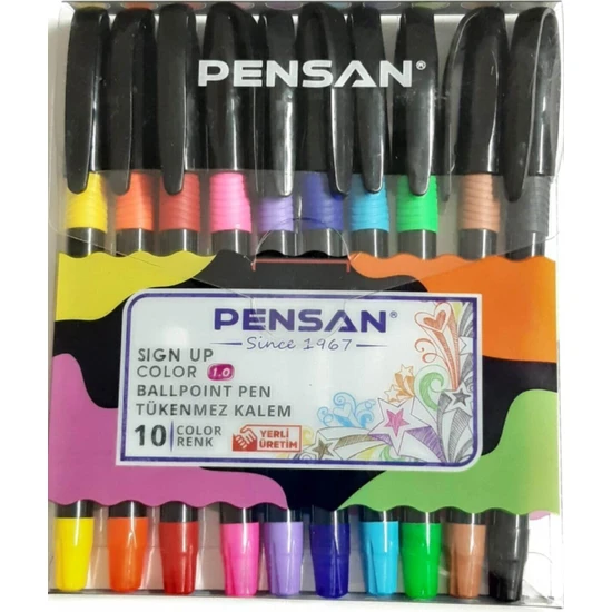 Pensan Tükenmez Kalem 10'lu Renk