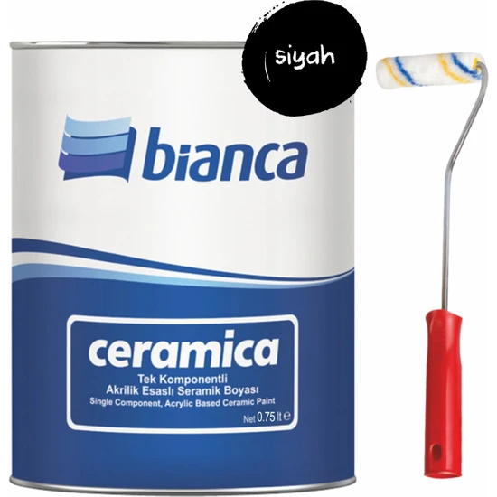 Bianca Ceramica Fayans Boyası Kullanıma Hazır 1 kg Siyah Rulo