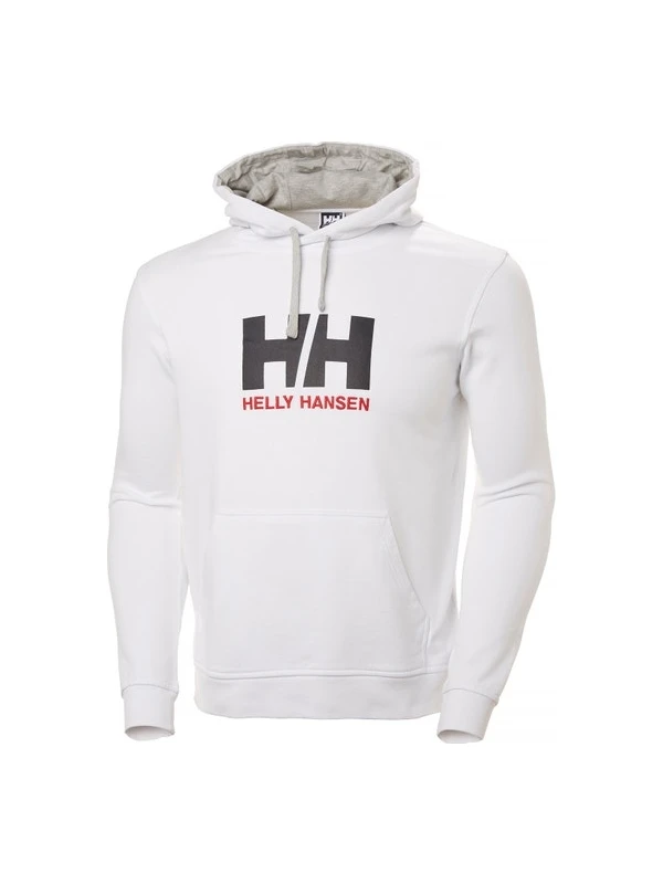 Helly Hansen HH Logo Hoodie Erkek Beyaz Kapüşonlu Sweatshirt