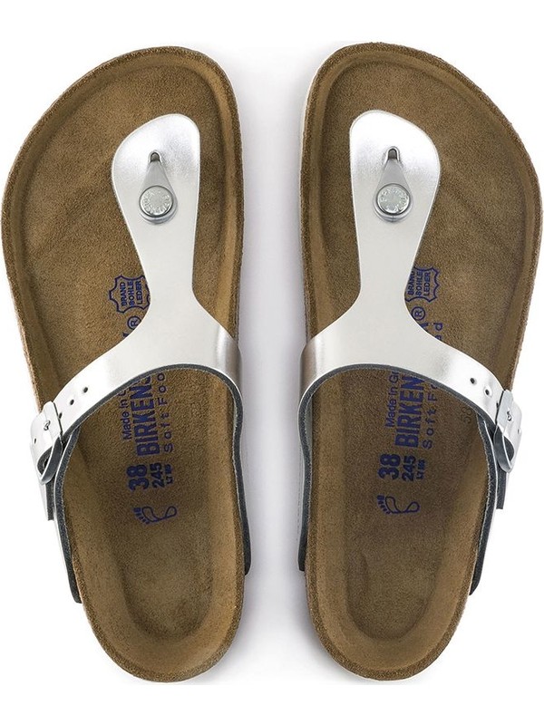 birkenstock gizeh metallic silver