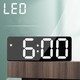 Triline Aynalı LED Dijital Masa Saati Termometre Alarm Takvimli