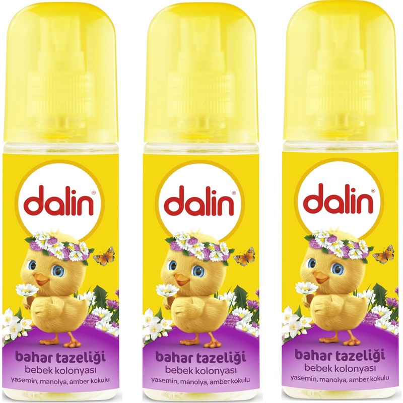 Dalin Bahar Tazeliği Bebek Kolonyası 100 ml 3 Adet Yasemin ve Manolya Kokulu
