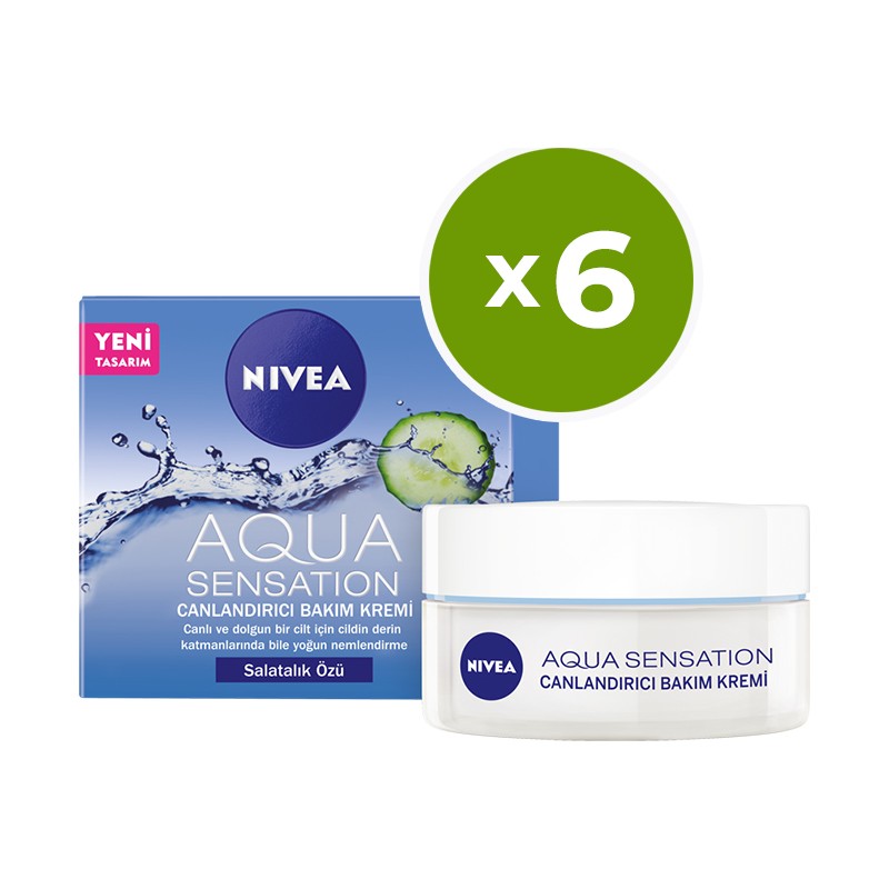 Nivea Aqua Sensation Salatalık Özlü Canlandırıcı Bakım Kremi x 6 Adet