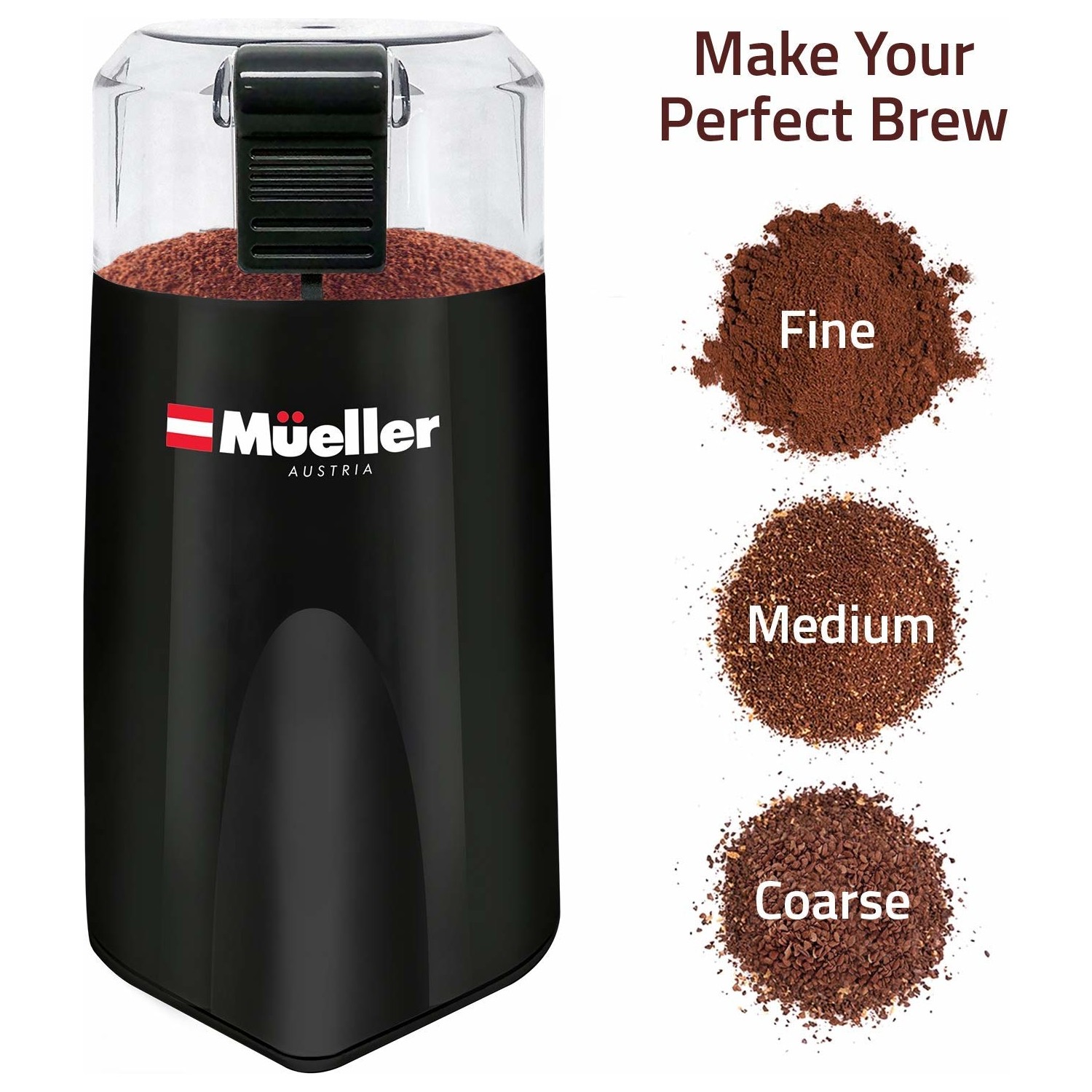 Mueller Austria Elektrikli Kahve Öğücütü Siyah (Yurt Fiyatı