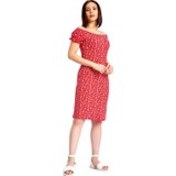 Giysa Kadın Desenli Lastikli Kırmızı Elbise 3700