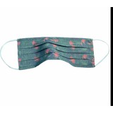 Global Mask Yeşil Yaprak Desenli Yetişkin Maske - Telli - Yıkanabilir