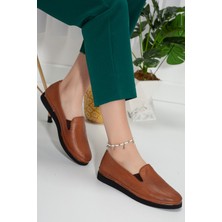 ARTI ARTI AYAKKABI ARTI-ARTI026-0501 Hakiki Deri Taba Günlük Kadın Anatomic Bağsız Babet Ayakkabı