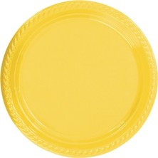 Samur Sarı Plastik Tabak 22 cm 25LI