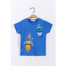 Toontoy Kids Toontoy Erkek Çocuk Cep Detaylı Baskılı Tişört