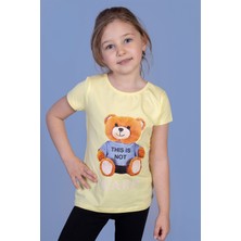 Toontoy Kids Toontoy Kız Çocuk Ayıcık Baskılı Tişört
