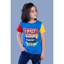 Toontoy Kids Toontoy Erkek Çocuk Kolları Garni Detaylı Baskılı Tişört