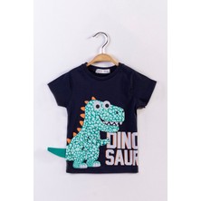 Toontoy Kids Toontoy Erkek Çocuk Kabartmalı Dinazor Baskılı Tişört