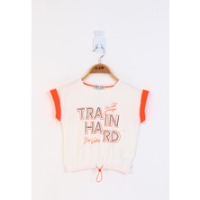 Toontoy Kids Toontoy Kız Çocuk Baskılı Taş Işlemeli Tişört