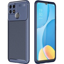 Tekno Grup Oppo A15S Kılıf Karbon Desenli Lux Silikon Lacivert