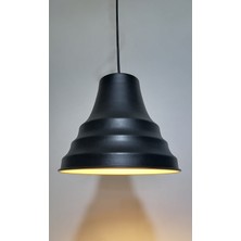 Riolight retro,vintage mutfak,oda,otel,cafeler için siyah 1xe27 tekli metal sarkıt avize çap:27cm