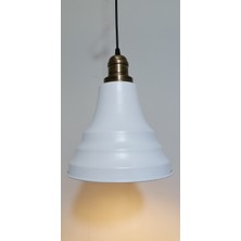 Riolight vintage,retro,rustik mutfak,oda,otel,cafeler için beyaz 1xe27 metal sarkıt avize çap:23cm