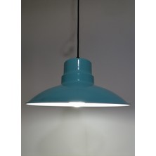 Riolight Retro,vintage otel,mutfak,odalar için Turkuaz Tekli Metal Sarkıt avize Çap:30CM