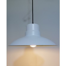 Riolight Retro,vintage oda,mutfak,cafeler için Beyaz 1xe27 duylu Tekli Metal Sarkıt avize Çap:30CM