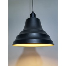 Riolight retro,vintage mutfak,oda,cafe,oteller için siyah 1xe27 metal sarkıt avize çap:27cm