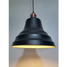 Riolight retro,vintage mutfak,oda,cafe,oteller için siyah 1xe27 metal sarkıt avize çap:30cm