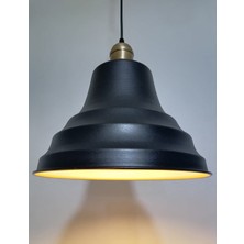 Riolight retro,vintage mutfak,oda,cafe,oteller için siyah 1xe27 metal sarkıt avize çap:27cm