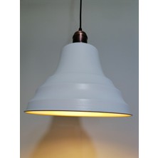 Riolight retro,vintage mutfak,oda,cafe,oteller için beyaz 1xe27 metal sarkıt avize çap:27cm