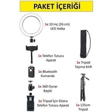 Expresstr Ring Light 10 Inç LED Işıklı Halka Bluetooth Kumandalı Tripodlu Selfie Işığı