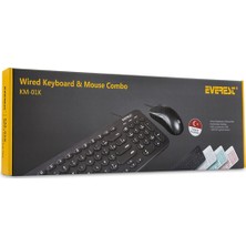 Everest KM-01K Beyaz USB Yuvarlak Tuşlu 3D Mouse Combo Türkçe Klavye + Mouse Set