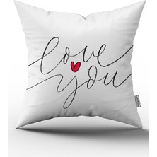 Cango Home Çift Tarafı Baskılı Love You Dijital Baskılı Kırlent Kılıfı CGH336-CT