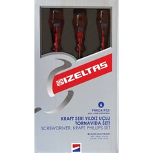 Izeltaş 4120 Kraft Seri Yıldız Uçlu Tornavida Seti 6 Parça