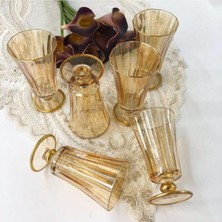 Paşabahçe Altın Yaldızlı El Dekoru Diamond Gold Kahve Yanı Su Likör Bardağı 6'lı