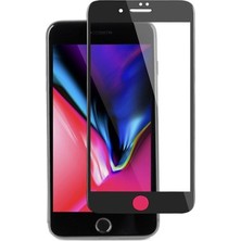 Case World Apple iPhone 8 Plus Tam Kaplayan Temperli Ekran Koruyucu Cam - Siyah